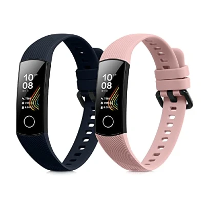 Image of kwmobile Straps Compatible with HONOR Band 5 / 4 2x Replacement Silicone Watch Bands