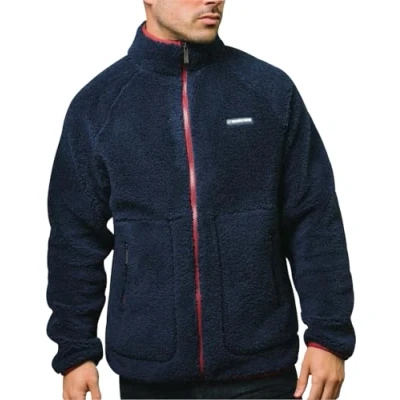 Image of Lambretta Mens Sherpa Full Zip Fleece Warm Winter Jacket Coat Navy M