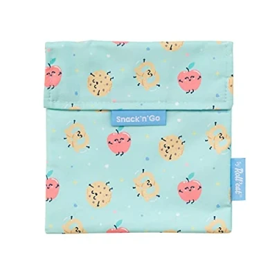 Image of Roll&#039;eat ® Mr. Wonderful Reusable Snack Bag Kids Snacks Container Eco Friendly Food for Storage Holder Snack&#039;n&#039;Go Mr (apple)