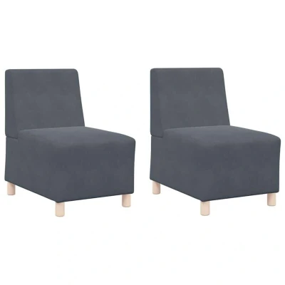 Image of vidaXL Sofa Chairs 2 pcs Dark grey 55 x 74 82 cm Velvet