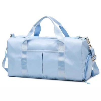 Image of YYKSYDPT Gym Bag, Sports Duffle Bag with Wet and Dry Separation Travel Shoes Compartment, Overnight Weekend Bags Cabin for Women Men (Sky Blue)