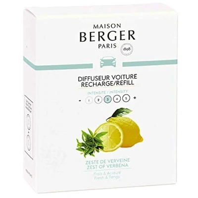Image of LAMPE BERGER Refill Car Diffuser Set Fragrance Invigorating Lemon Verbena