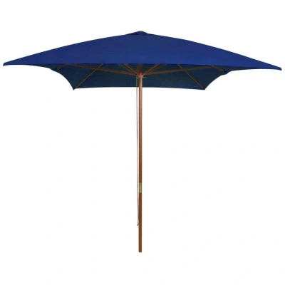 Image of vidaXL Garden Parasol with Wooden Pole Blue 200x300 cm