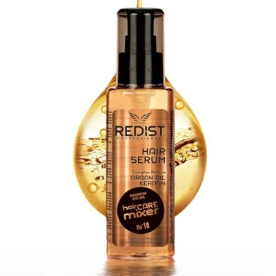 Image of Redist Hair Serum With Keratin and Argan 125 ml Heals Dry, Brittle Damaged Prevents Frizz Shine Smoothness Giving Oil Intensive Care