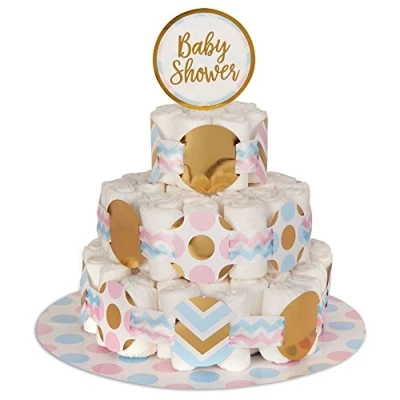 Image of Neviti 771587 Pattern Works Nappy Cake Decoration Kit, Multi Colour, 6 x 0.1 cm