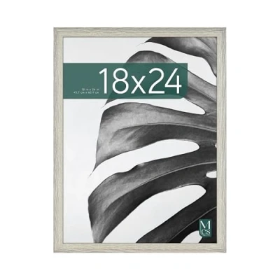 Image of MCS Studio Gallery 18x24 Poster Frame Gray Woodgrain, Vertical &amp; Horizontal Wall Hanging Large Picture for Photos, Posters Art Prints (1 Pack)