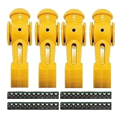 Image of 4 Yellow Tornado Foosball Men Counter Balanced Pin by Valley Dynamo