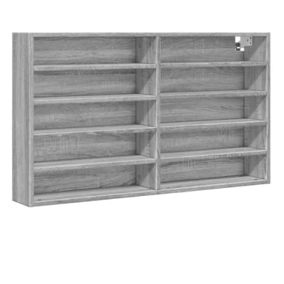 Image of vidaXL Vitrine Cabinet/Floating Shelf Grey Sonoma Engineered Wood Ample Storage Easy Maintenance Versatile Home Use 100 x 15 58 cm