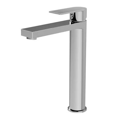 Image of Balterley Tall Basin Mixer Tap, Mono Waterfall Bathroom Taps, High Rise Monobloc Sink Tap with Lever Handle, Modern Design Taps for and Cloakroom (Chrome)