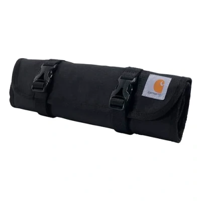 Image of Carhartt 18 Pocket Utility Roll, Durable Water Resistant Tool Organization Roll Bag, Essential (Black)