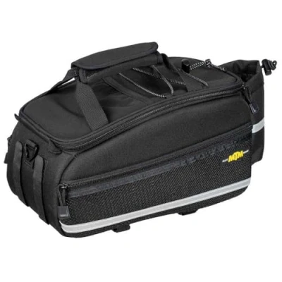 Image of Topeak MTM Multi Mount TrunkBag EX, Water Resistant Cycle Trunk Bag with expandable Pannier sides to fit KLICKfix/Racktime Snapit or MIK Adapter Racks, Black