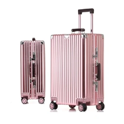 Image of Meoky Metal Suitcase Aluminium Silver Carry on with Spinner Wheels,3,29in
