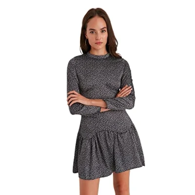 Image of Trendyol Women Mini A line Regular fit Woven Dress Black