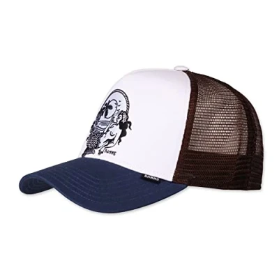 Image of Djinns Lazy Mermaid White/Navy/Brown HFT Trucker Cap One Size