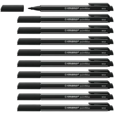 Image of Fineliner STABILO pointMax Pack of 10 Black