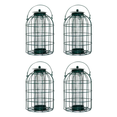 Image of Pack of 4 Wild Bird Hanging Nut Feeder with Squirrel Guard