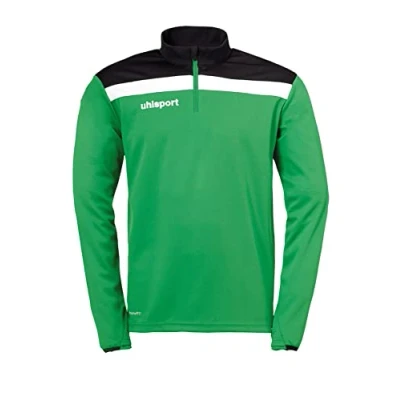 Image of Uhlsport Offense 23 1/4 Zip Top Men&#039;s Sweatshirt Green/Black/White, XX Large