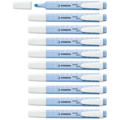 Image of Highlighter STABILO swing cool Pastel Pack of 10 Cloudy Blue