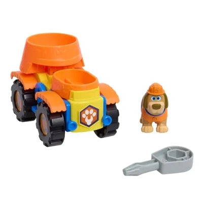 Image of Just Play Disney Junior Pupstruction Tank’s Dump Truck 3 Piece Figure and Vehicle Set, Orange, Dog, Kids Toys for Ages Up
