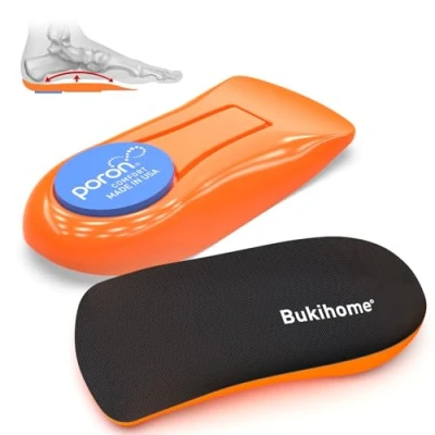 Image of Plantar Fasciitis Heel Cups Bukihome Arch Support Gel Cushions for Pain Relief, Flat Feet, Achilles Tendonitis, Spur, Inserts, UK Size Women 7 10.5 &amp; Men 7.5 11, Large