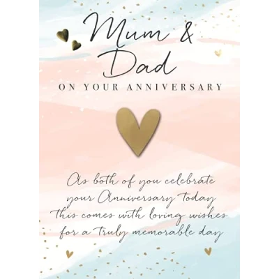 Image of Just To Say Mum &amp; Dad Celebrate Embellished Anniversary Greeting Card Cards JT233