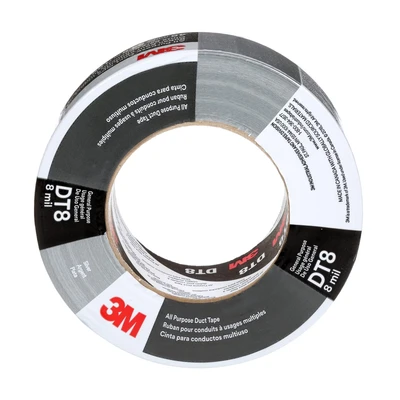 Image of 3M DT823S All Purpose Duct Tape DT8, Silver, 48 mm x 23 m, 0.2 mm, Individually Wrapped