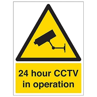 Image of V Safety Warning Security 24 Hour Cctv In Operation 300 X 400mm
