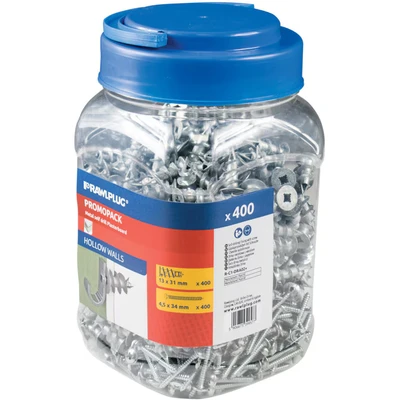 Image of STX_377341 Rawlplug Metal Self Drill Fixing Plasterboard Plug 400plugs + 400screws (R C1 DRA02)