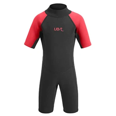 Image of Kids Sharptooth Short Length Wetsuit WS1254 Red 11 12 Years