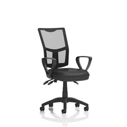 Image of Eclipse Plus III Mesh Back With Black Bonded Leather Seat Loop Arms