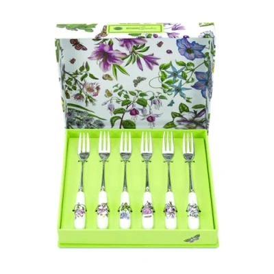 Image of Portmeirion Home &amp; Gifts 6 Piece Pastry Fork, Porcelain, Multi Colour, 1 x 15 cm