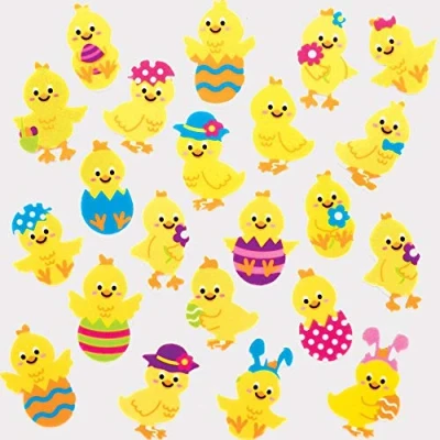 Image of Baker Ross Easter Chick Felt Stickers Pack of 100, Crafts, Craft For Kids (AT438)