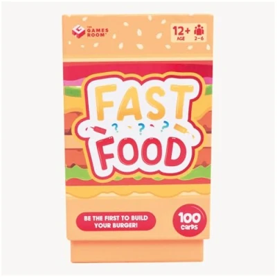Image of Fizz Creations Fast Food Card Game. &amp; Drink Trivia Building Age 8+, 2 6 Players, 30 Minutes Play Time Fun Family Games Team Games.
