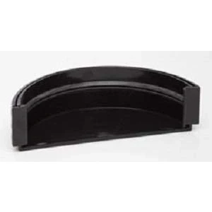 Image of Polypipe 150mm (6&quot;) Industrial Half Round Gutter External Stop End RL607b Black
