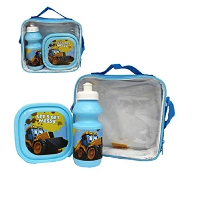 Image of My First JCB Lunch Bag Sandwich Box and Bottle Set, 3 Pieces Set