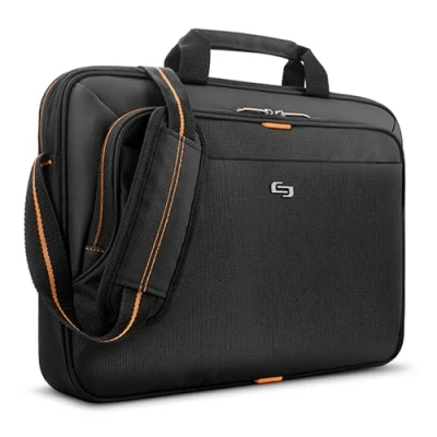 Image of Solo New York Ace Slim Brief Laptop Briefcase, 13.3 Inch, Black, One Size, Inch