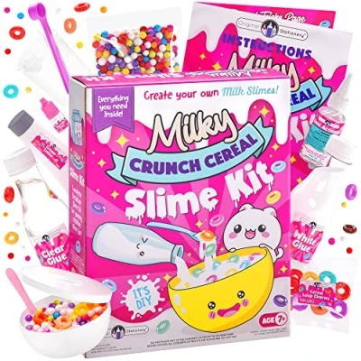 Image of Original Stationery Milky Crunch Cereal Slime, All You Need in One Slime Making Kit to Create Butter Fun Cloud and More, Awesome Gift Idea for Girls