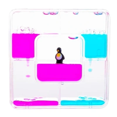 Image of Liquid Sensory Square Penguin Timer for Autism, Needs, ADHD, Stress Relief, Anxiety. Autism Toy and Special Needs Fidget.