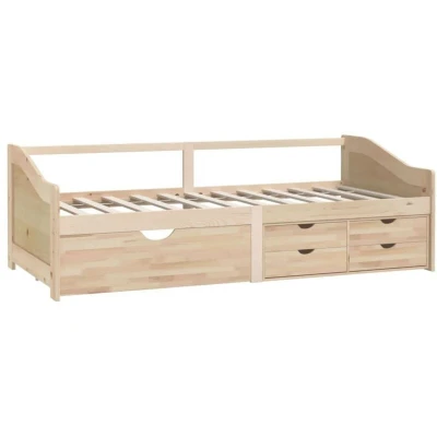 Image of vidaXL 3 Seater Day Bed without Mattress Solid Pinewood 90x200cm