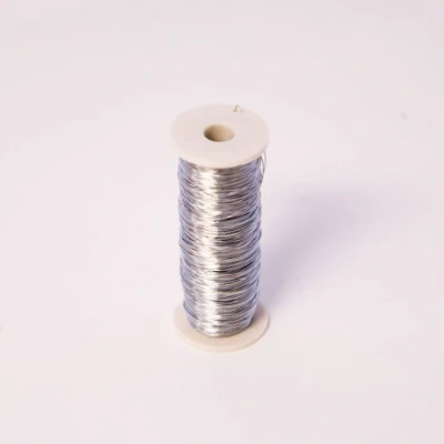 Image of Thin Silver Reel Wire for Floristry &amp; Flower Arranging Roll (26 Gauge)