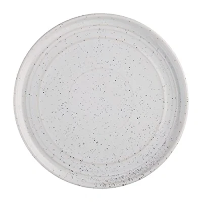 Image of Olympia Cavolo Flat Round Plates White Speckle 220mm (Pack of 6)