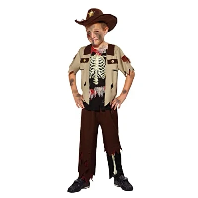 Image of Bristol Novelty CF021 Skeleton Sheriff (L), Age 8 10 Years Old