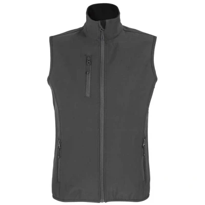 Image of SOLS Womens/Ladies Falcon Softshell Recycled Body Warmer (Charcoal) Size Medium