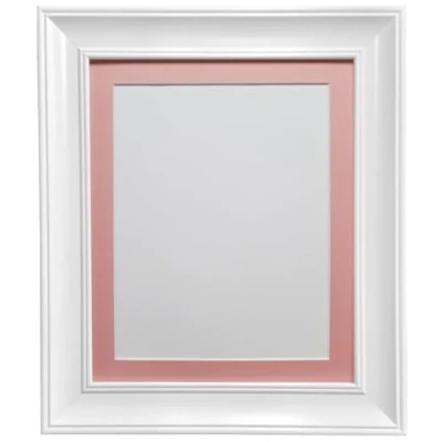 Image of FRAMES BY POST Scandi Vintage White Picture Photo Frame with Pink mount A3 For Image size A4