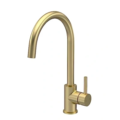 Image of nuie KLA805SL Lachen Mono Mixer Kitchen Tap with Single Lever Handle, 363mm, Brushed Brass