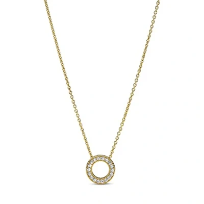 Image of Pandora Gold Crossover Pave Triple Band Ring 56