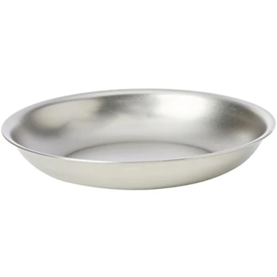 Image of Genware NEV 10081 Dish, Stainless Steel, Round, 4&quot;