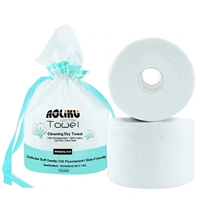 Image of Disposable Face Towel 75 Count Cotton Facial Tissue,Non Woven Fabric Perfect for Sensitive Skin Makeup Towel,Extra Thick &amp; Ultra Soft 100% Beauty (1 Pack)