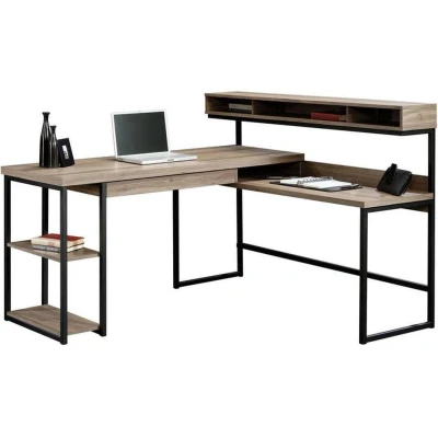 Image of TEKNIK Streamline L shaped Desk Salt Oak