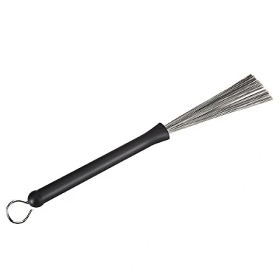 Image of Drum Brush, Retractable Wire Strands Brush Stick Loop End Insruments Cleaning Accessory